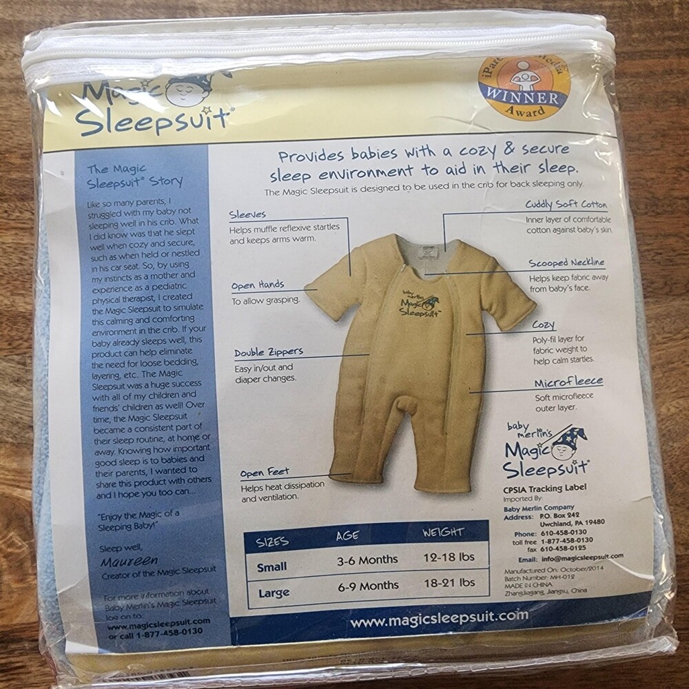NEW Baby Merlin's Magic Sleepsuit Boys 6-9 Months Blue Fleece Swaddle Transition - Picture 7 of 7